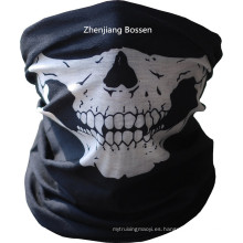 Diseño Personalizado Cráneo Impreso Negro Deportes Multifuncional Buff Headwear